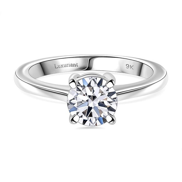 LUXURIANT 1 Ct. Lab Grown Diamond Solitaire Ring in 9K White Gold, SGL Certified 8022433 1