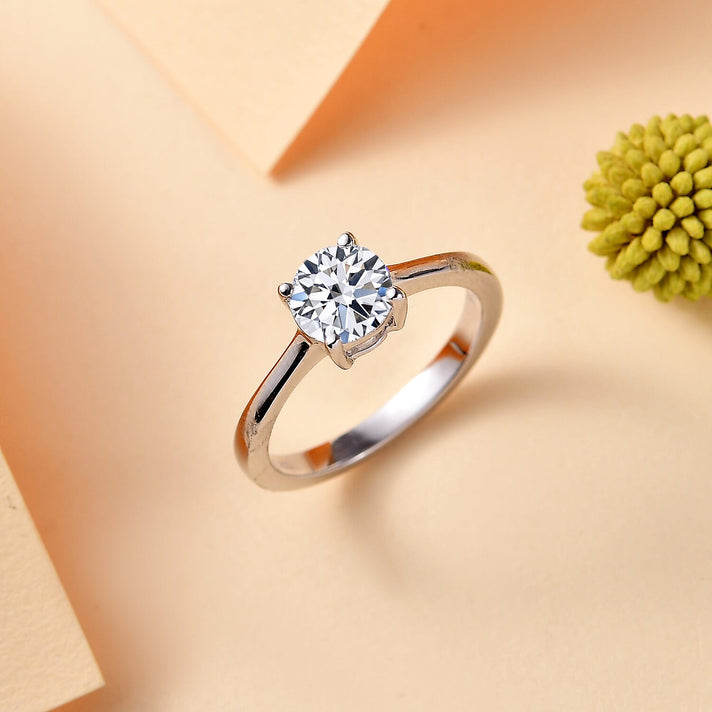 LUXURIANT 1 Ct. Lab Grown Diamond Solitaire Ring in 9K White Gold, SGL Certified 8022433 2