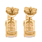 AAA Ethiopian Opal & Lab Grown Diamond Earring  in Yellow Gold  Sterling Silver 1.33 Ct.