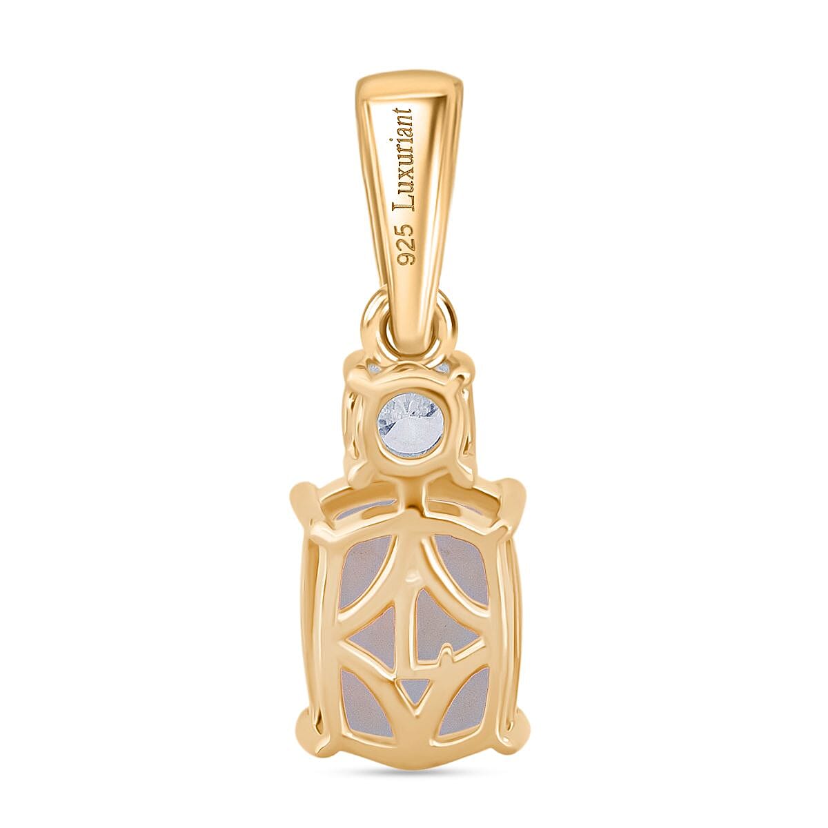 AAA Ethiopian Opal &amp; Lab Grown Diamond Pendant in Yellow Gold  Sterling Silver 1.00 Ct. 8252727 5