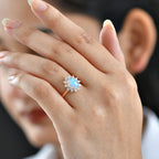 Luxuriant Ethiopian Opal & Lab Grown Diamond (SI-GH) Halo Ring in 18K Vermeil Rose Gold Plated Sterling Silver 1.64 Ct.