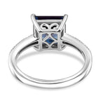 Luxuriant Lab Grown Alexandrite & Lab Grown Diamond Ring in Rhodium Overlay Sterling Silver 3.42 Ct.