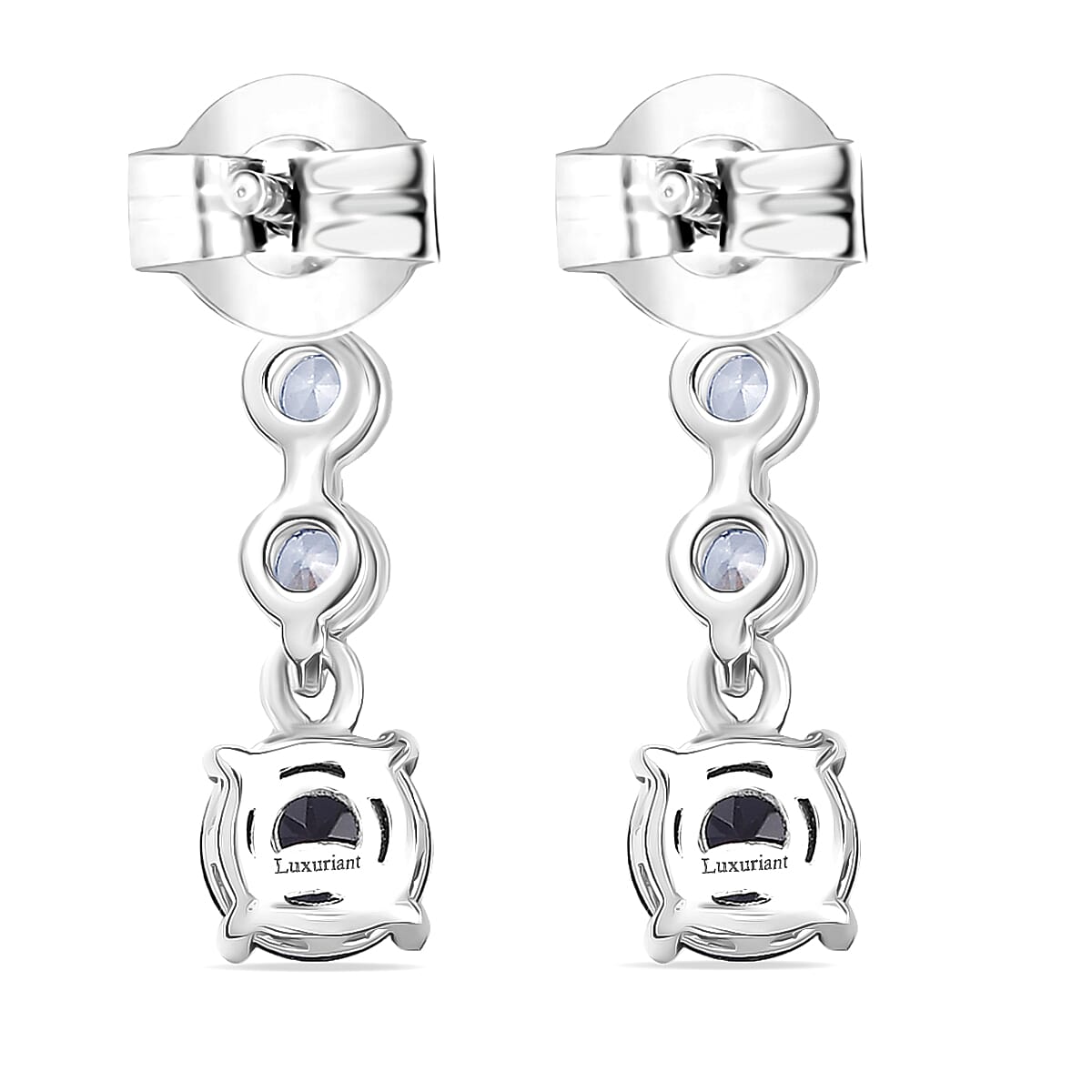 Luxuriant Lab Grown Alexandrite &amp; White Zircon Dangling Earring in Rhodium Overlay Sterling Silver 2.52 Ct. 8278882 5