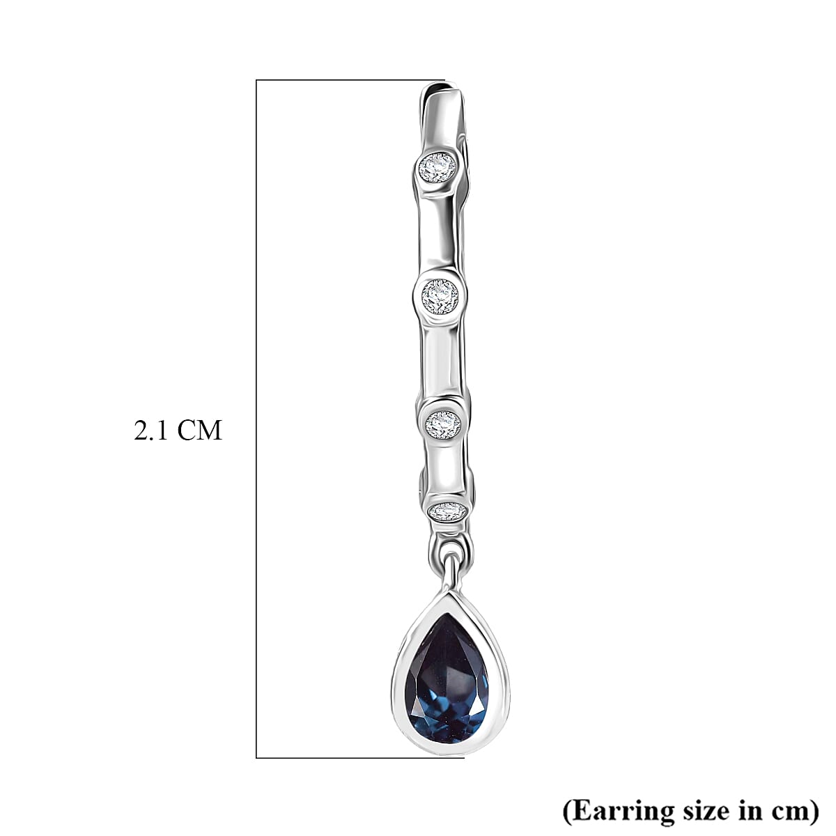 Luxuriant Lab Grown Alexandrite &amp; White Zircon Dangling Earring in Rhodium Overlay Sterling Silver 1.05 Ct. 8279035 5