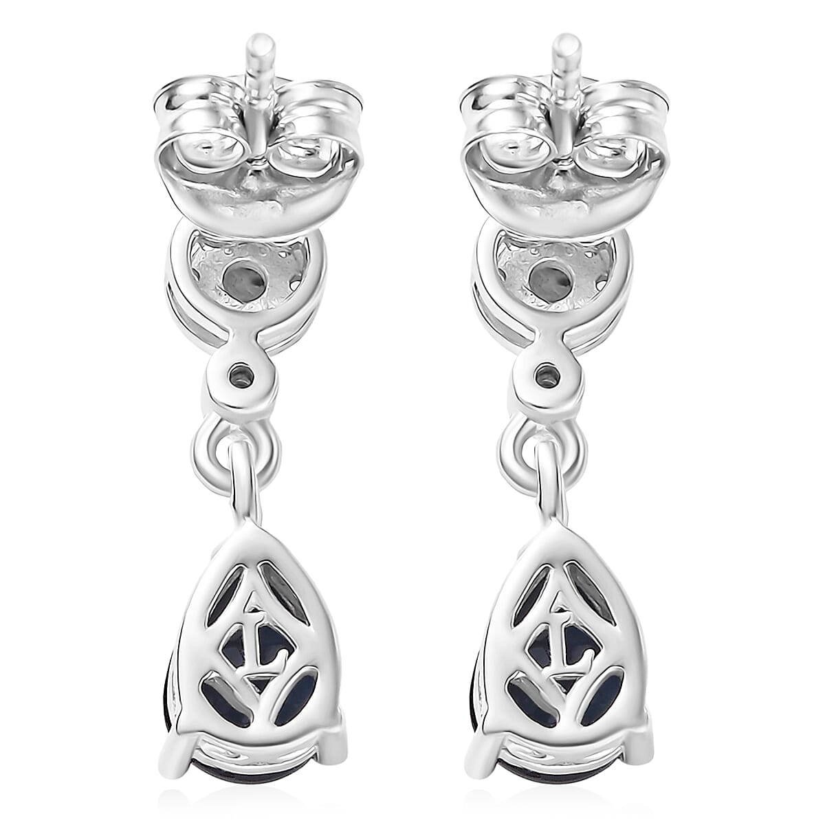 Luxuriant Lab Grown Alexandrite &amp; White Zircon Dangling Earring in Rhodium Overlay Sterling Silver 1.75 Ct. 8279037 6