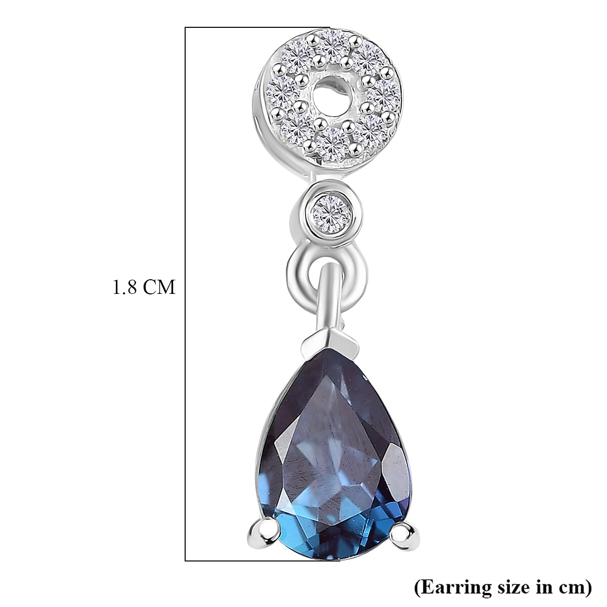 Luxuriant Lab Grown Alexandrite &amp; White Zircon Dangling Earring in Rhodium Overlay Sterling Silver 1.75 Ct. 8279037 7