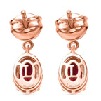 Luxuriant Lab Grown Bixbite Dangling Earring with Push Back in 14K Rose Gold Plated Sterling Silver 1.84 Ct.