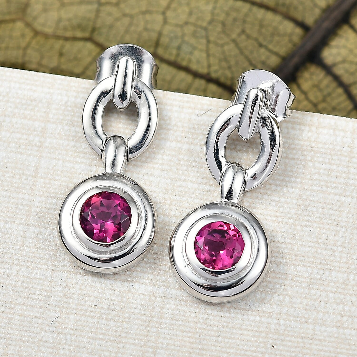 Luxuriant Lab Grown Bixbite Dangling Earring with Push Back in Platinum Overlay Sterling Silver 8266736 1