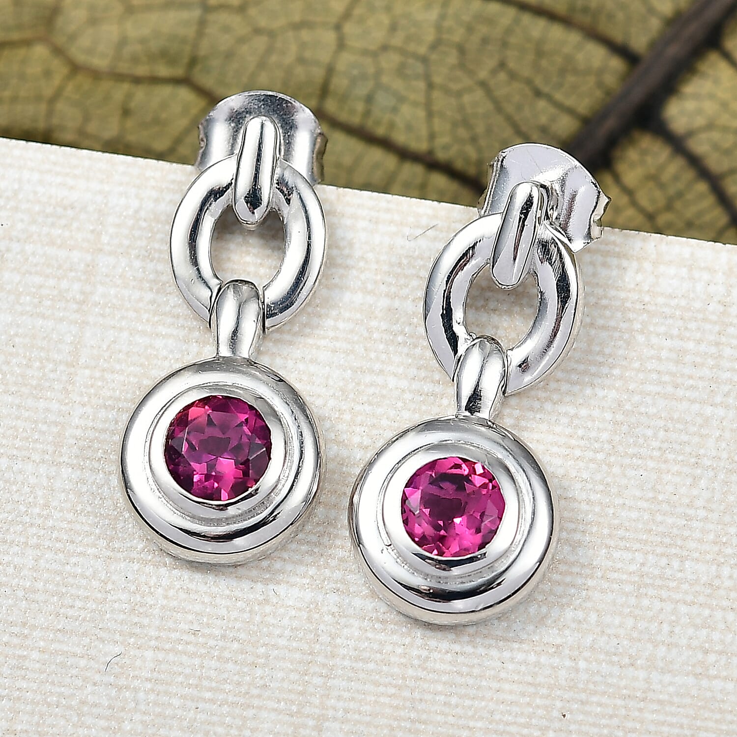 Luxuriant Lab Grown Bixbite Dangling Earring with Push Back in Platinum Overlay Sterling Silver 8266736 1