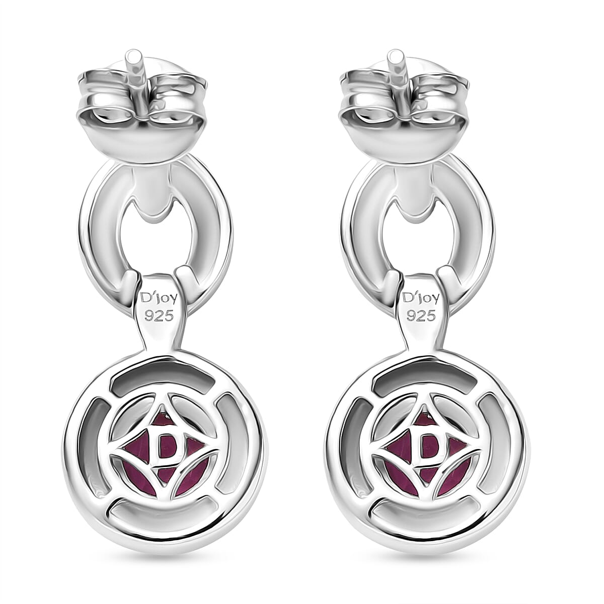 Luxuriant Lab Grown Bixbite Dangling Earring with Push Back in Platinum Overlay Sterling Silver 8266736 4