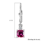 Luxuriant Lab Grown Bixbite & Lab Grown Diamond (SI-GH) Lever Back Earring in Rhodium Overlay Sterling Silver 1.23 Ct.
