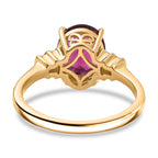D'Joy Lab Grown Bixbite & White Diamond Ring in 18K Vermeil Yellow Gold Plated Sterling Silver 3.16 Ct.