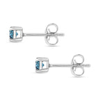 Luxuriant Lab Grown Blue Diamond (VS-EF) Earring with Push Back in Rhodium Overlay Sterling Silver 0.50 Ct.