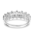 Luxuriant Lab Grown Blue Diamond Main Stone With Side Stone Ring in Rhodium OverlaySterling Silver  1.000  Ct.