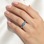Luxuriant Lab Grown Blue Diamond (VS INTENSE BLUE) Ring in Rhodium Overlay Sterling Silver 1.00 Ct.