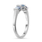 Luxuriant Lab Grown Blue Diamond (VS INTENSE BLUE) Ring in Rhodium Overlay Sterling Silver 1.00 Ct.