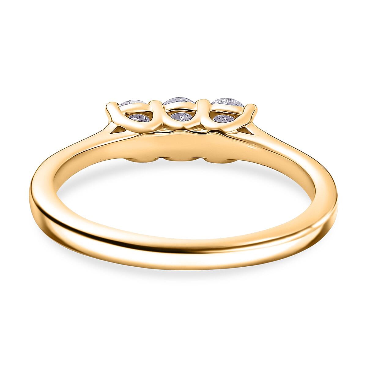 LUXURIANT Lab Grown Diamond 3 Stone Ring in 18K Vermeil Yellow Gold Plated Sterling Silver  0.38 Ct. 8310228 5