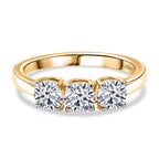 Luxuriant Lab Grown Diamond 3 Stone Ring in 18K YG VermeilSterling Silver  1.161  Ct.