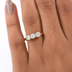 Luxuriant Lab Grown Diamond 3 Stone Ring in 18K YG VermeilSterling Silver  1.161  Ct.
