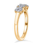 Luxuriant Lab Grown Diamond 3 Stone Ring in 18K YG VermeilSterling Silver  1.161  Ct.