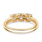 Luxuriant Lab Grown Diamond 3 Stone Ring in 18K YG VermeilSterling Silver  1.161  Ct.