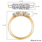 Luxuriant Lab Grown Diamond 3 Stone Ring in 18K YG VermeilSterling Silver  1.161  Ct.