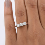 Luxuriant Lab Grown Diamond 3 Stone Ring in Rhodium OverlaySterling Silver  1.161  Ct.