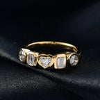 Luxuriant Lab Grown Diamond 5 Stone Ring in 18K Vermeil Yellow Gold Plated Sterling Silver 1.27 Ct.