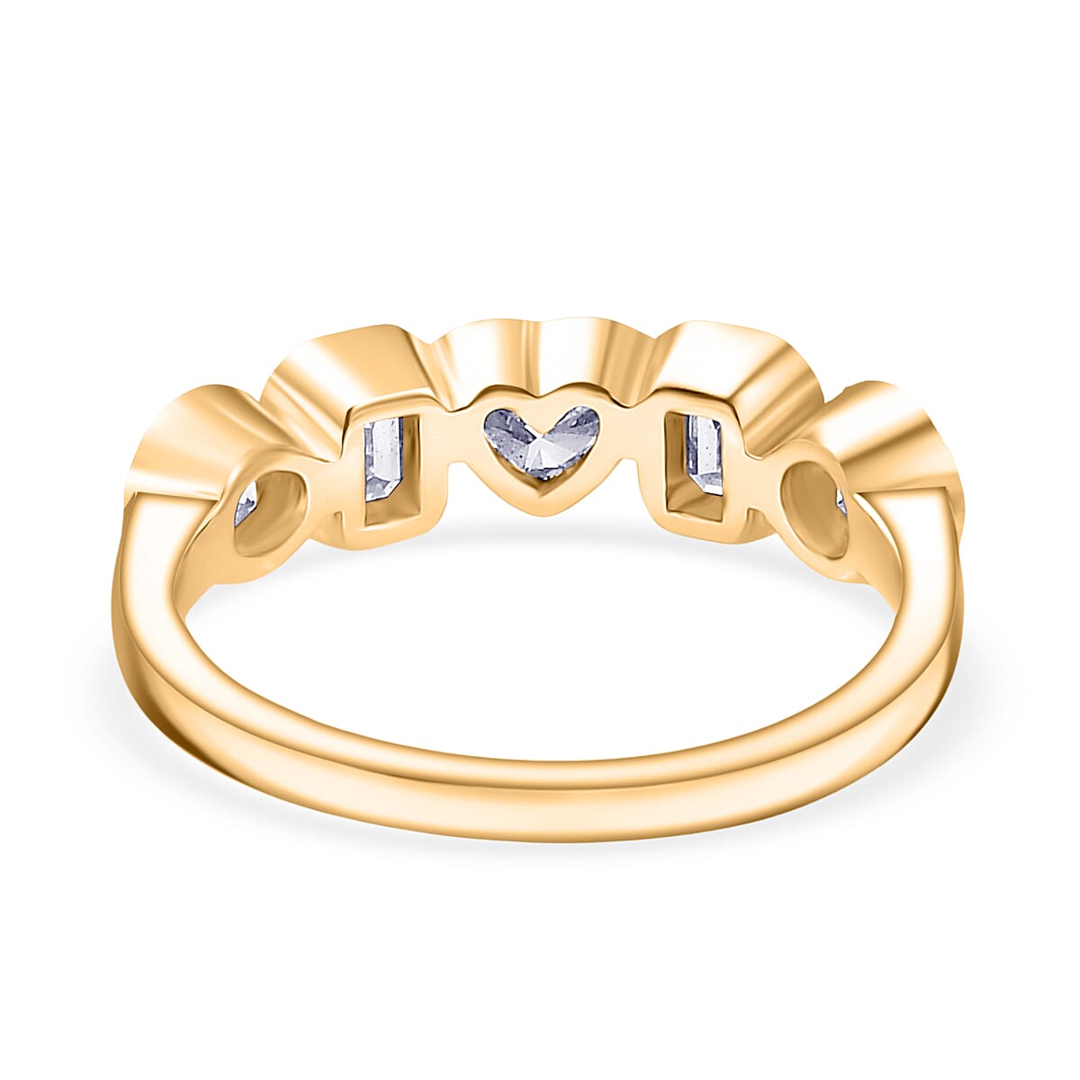 LUXURIANT 1.27 Ct. Lab Grown Diamond 5 Stone Ring in 18K Vermeil Yellow Gold Sterling Silver 8287491 5