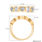 Luxuriant Lab Grown Diamond 5 Stone Ring in 18K Vermeil Yellow Gold Plated Sterling Silver 1.27 Ct.