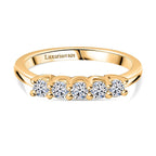 Luxuriant Lab Grown Diamond 5 Stone Ring in 18K YG VermeilSterling Silver  0.380  Ct.