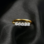 Luxuriant Lab Grown Diamond 5 Stone Ring in 18K YG VermeilSterling Silver  0.380  Ct.