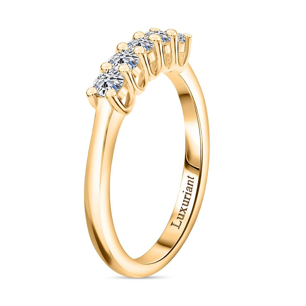 Luxuriant Lab Grown Diamond 5 Stone Ring in 18K YG VermeilSterling Silver  0.380  Ct.