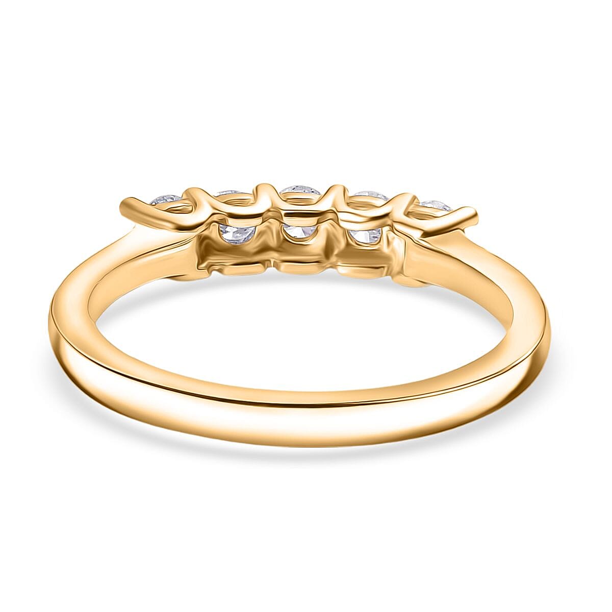 LUXURIANT Lab Grown Diamond 5 Stone Ring in 18K Vermeil Yellow Gold Plated Sterling Silver  0.38 Ct. 8310209 5