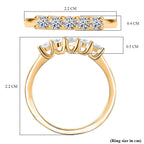 Luxuriant Lab Grown Diamond 5 Stone Ring in 18K YG VermeilSterling Silver  0.380  Ct.