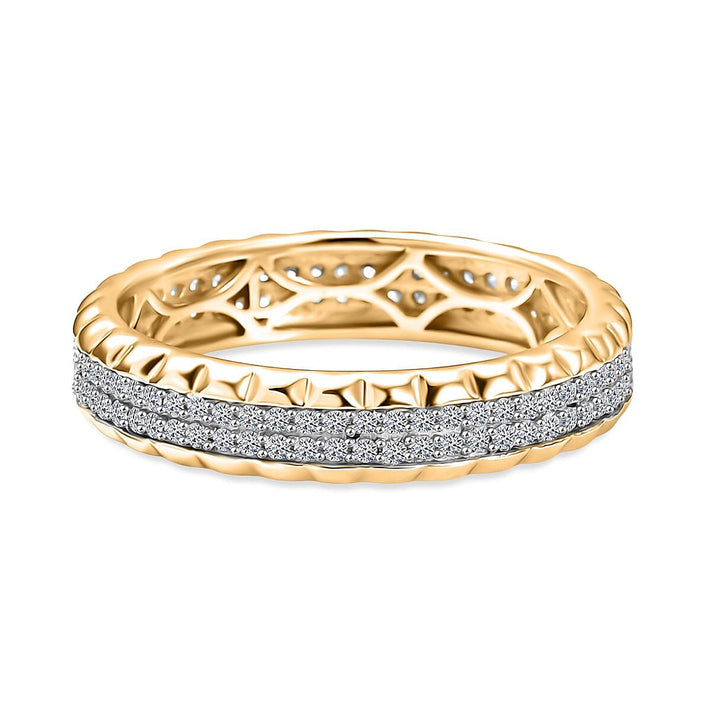 LUXURIANT Lab Grown Diamond Eternity Band Ring in 18K Vermeil Yellow Gold Plated Sterling Silver 0.5 Ct. 8285290 1