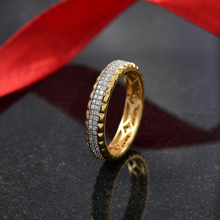LUXURIANT Lab Grown Diamond Eternity Band Ring in 18K Vermeil Yellow Gold Plated Sterling Silver 0.5 Ct. 8285290 2