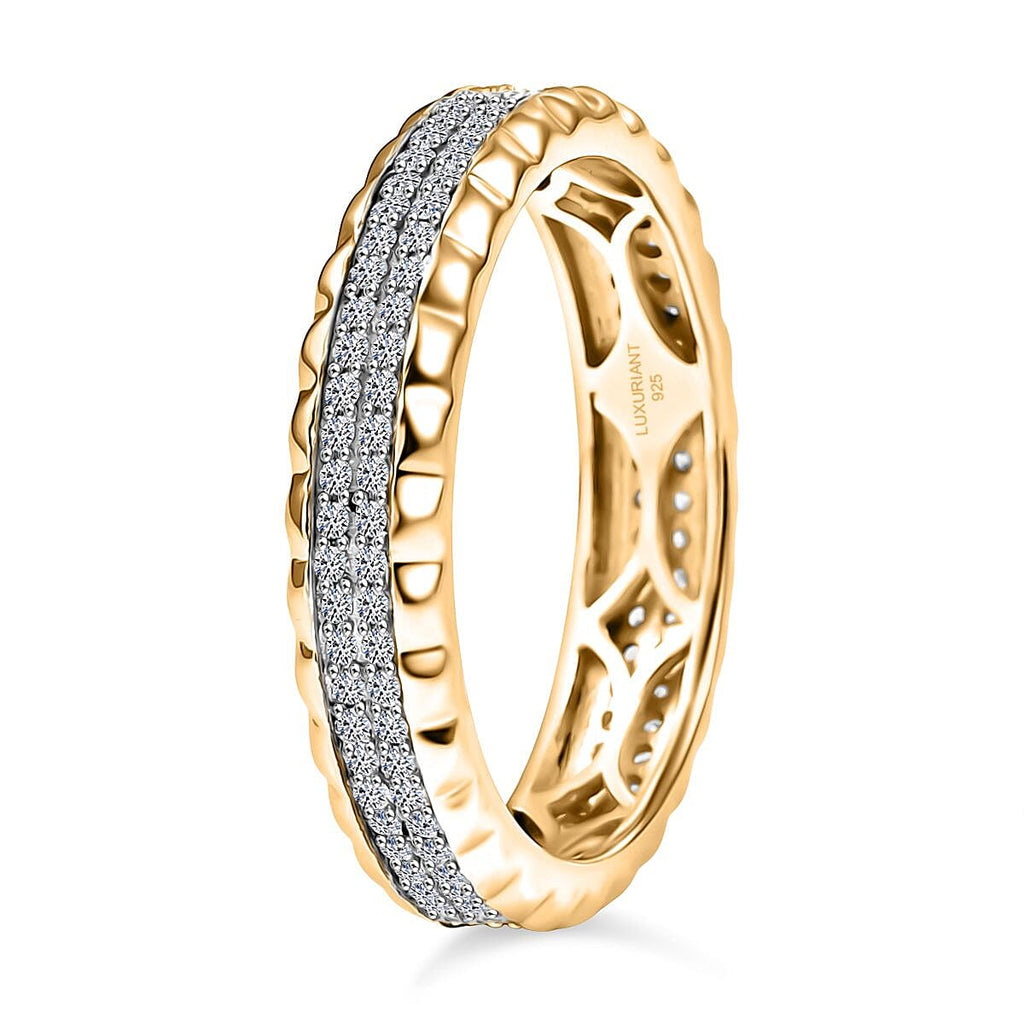 Luxuriant Lab Grown Diamond Band Ring in 18K YG VermeilSterling Silver, Silver Wt.5 Gms  0.496  Ct.