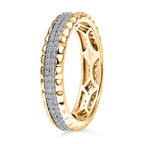 Luxuriant Lab Grown Diamond Band Ring in 18K YG VermeilSterling Silver, Silver Wt.5 Gms  0.496  Ct.
