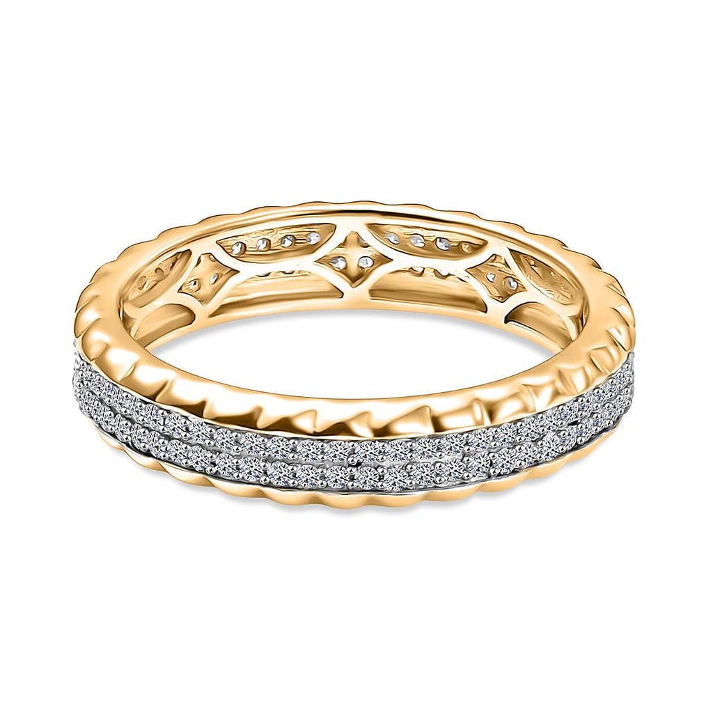 Luxuriant Lab Grown Diamond Band Ring in 18K YG VermeilSterling Silver, Silver Wt.5 Gms  0.496  Ct.