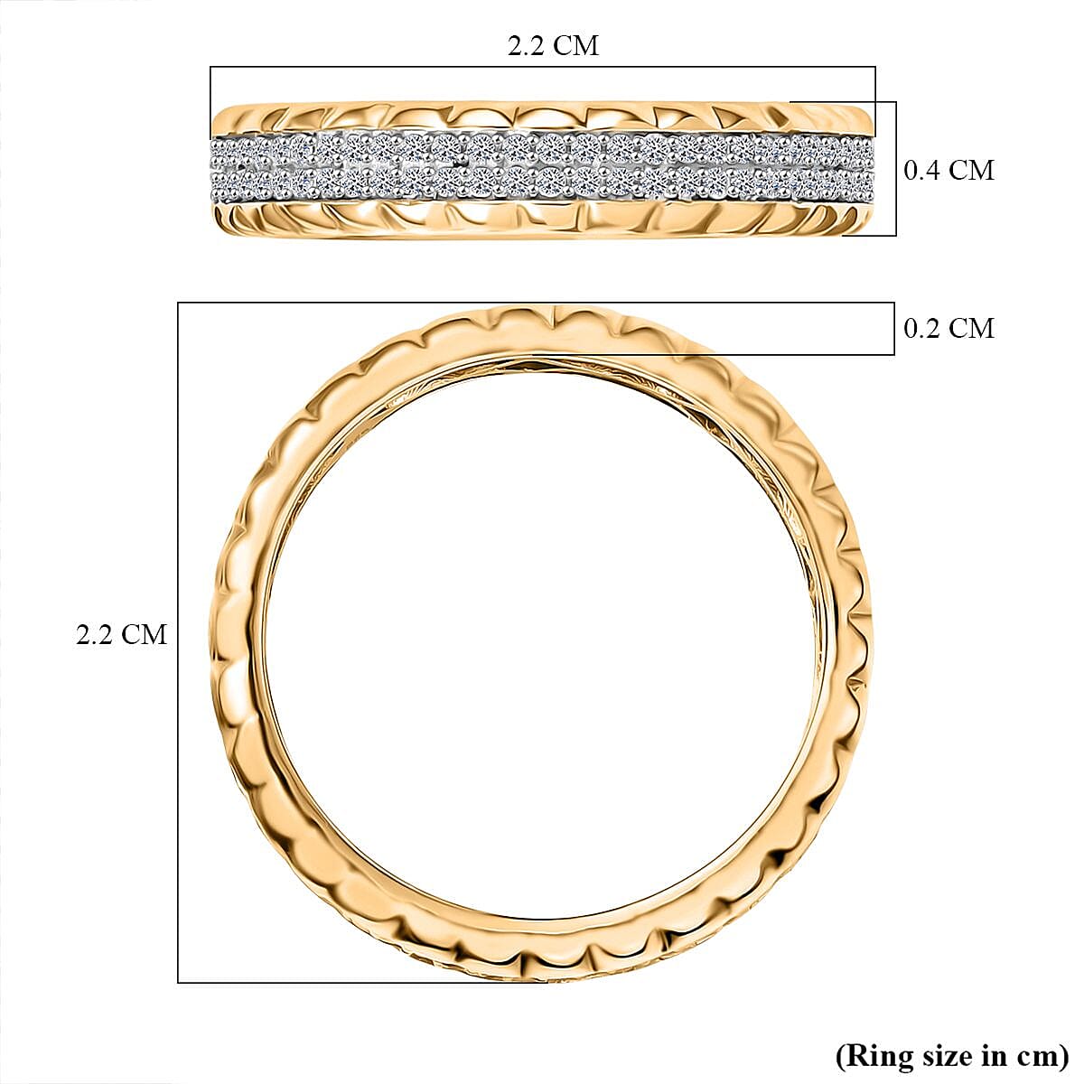 LUXURIANT Lab Grown Diamond Full Eternity Band Ring in 18K Vermeil Yellow Gold Plated Sterling Silver 0.5  Ct. 8285323 6