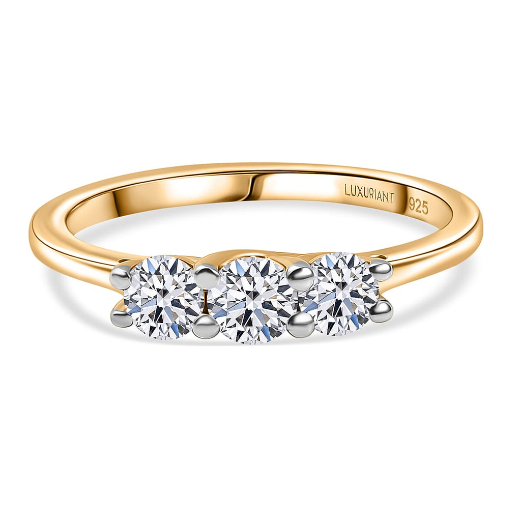 Luxuriant Lab Grown Diamond Band Ring in 18K YG VermeilSterling Silver  0.578  Ct.