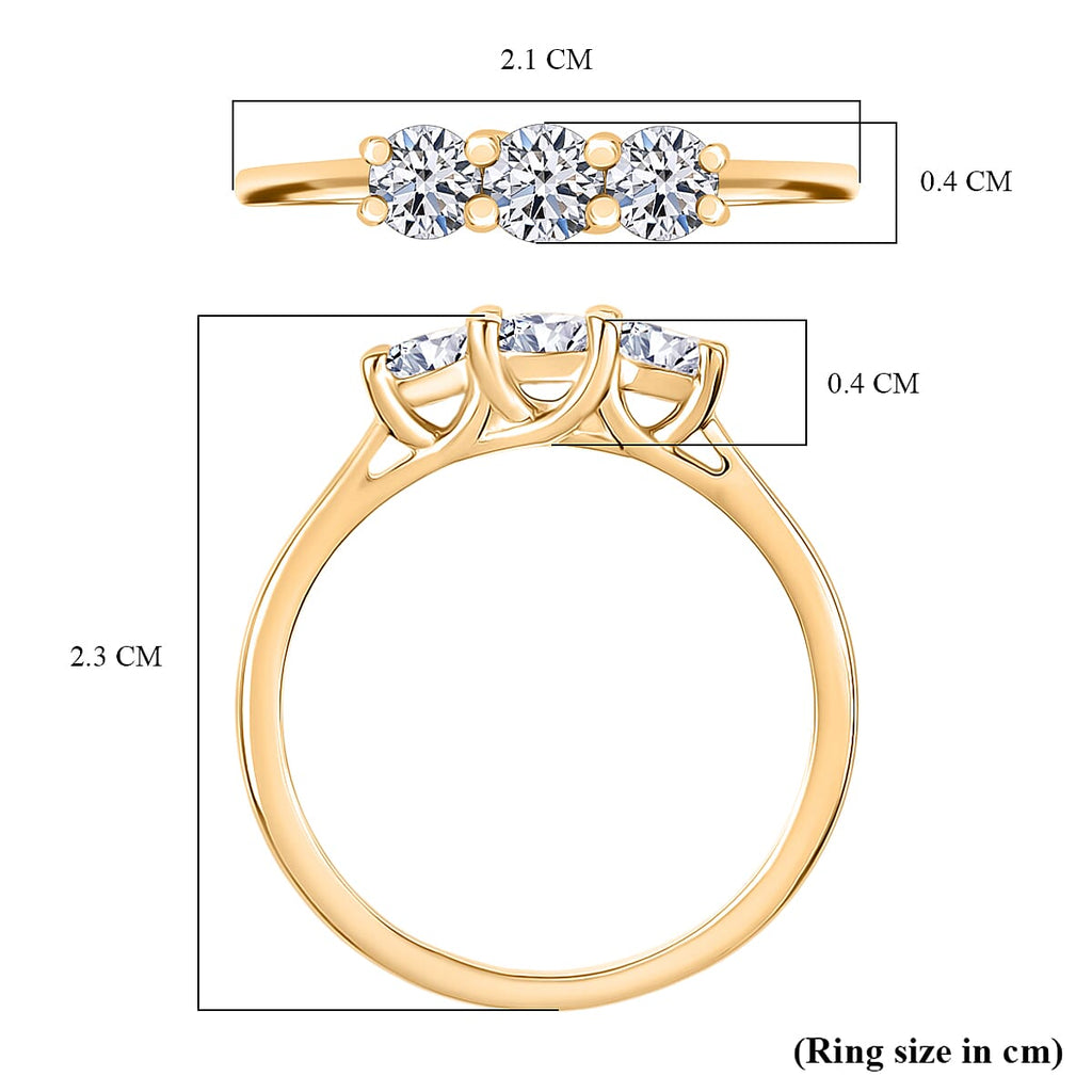 Luxuriant Lab Grown Diamond Band Ring in 18K YG VermeilSterling Silver  0.578  Ct.