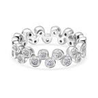 Luxuriant Lab Grown Diamond (VS G-H) Bubble Ring in Rhodium Overlay Sterling Silver 1.00 Ct.