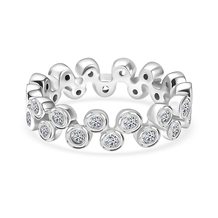 LUXURIANT 1 Ct. Lab Grown Diamond Band Ring in Rhodium Overlay Sterling Silver 8258333 1