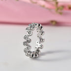 Luxuriant Lab Grown Diamond (VS G-H) Bubble Ring in Rhodium Overlay Sterling Silver 1.00 Ct.