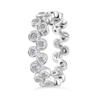 Luxuriant Lab Grown Diamond (VS G-H) Bubble Ring in Rhodium Overlay Sterling Silver 1.00 Ct.