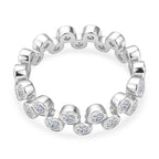 Luxuriant Lab Grown Diamond (VS G-H) Bubble Ring in Rhodium Overlay Sterling Silver 1.00 Ct.
