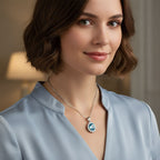 Ratanakiri Blue Zircon (Oval 2.00 Cts) and Lab Grown Diamond (0.43 Cts) Pendant with Chain (Size - 20) in Rhodium Overlay Sterling Silver 2.43 Ct.