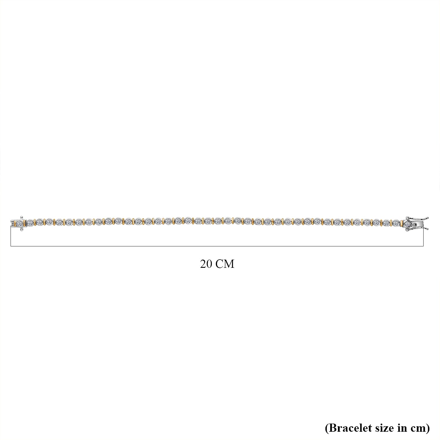 LUXURIANT 2 Ct. Lab Grown Diamond Bracelet (Size - 7.5) in Rhodium and 18K Vermeil Yellow Gold Over Sterling Silver (SI-GH) 8279580 3